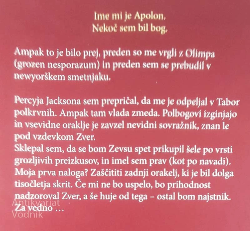 APOLONOVE PREIZKUŠNJE; SKRITI ORAKELJ, Rick Riordan