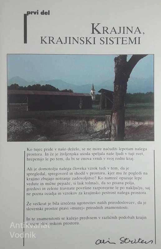 KRAJINA, KRAJINSKI SISTEMI / RABA TAL IN VARSTVO TAL V SLOVENIJI, Albin Stritar