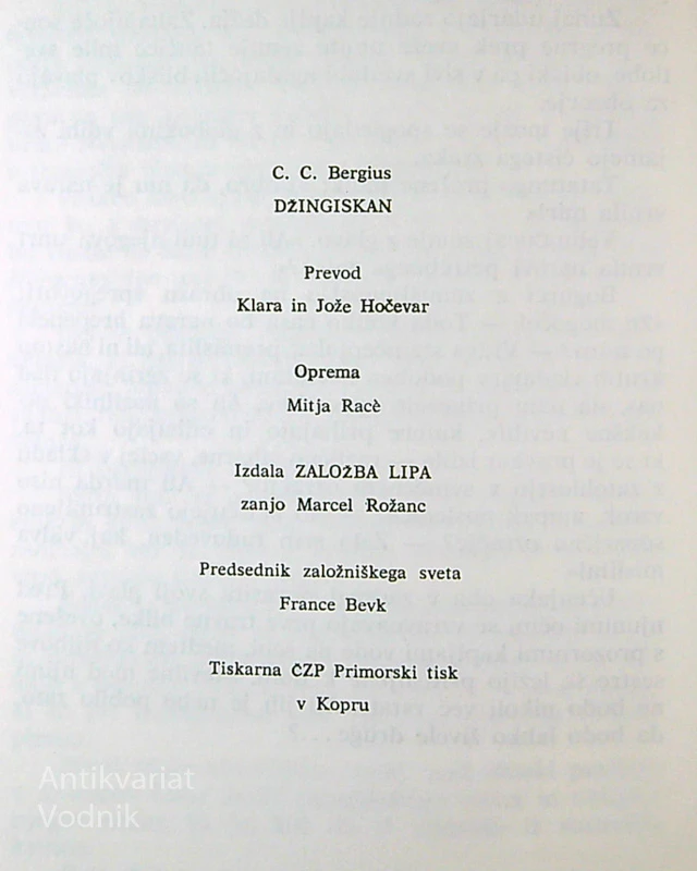 DŽINGISKAN, C. C. BERGIUS