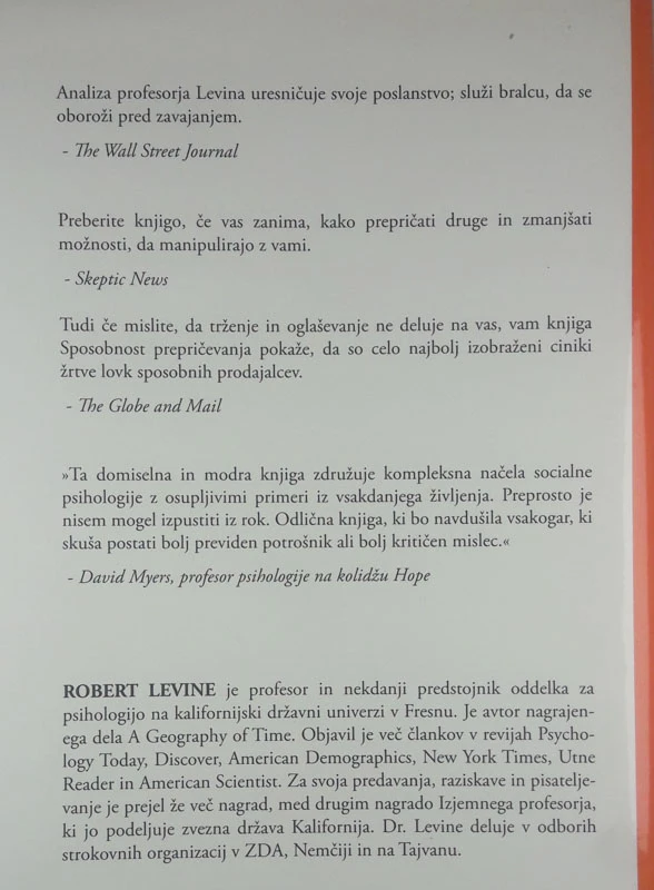 SPOSOBNOST PREPRIČEVANJA: KAKO NAS KUPUJEJO IN PRODAJAJO, Robert Levine