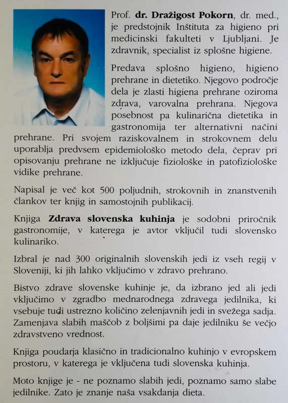 ZDRAVA SLOVENSKA KUHINJA, dr. Dražigost Pokorn