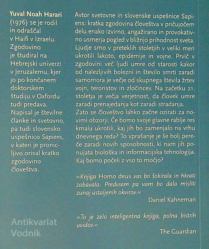 HOMO DEUS – KRATKA ZGODOVINA PRIHODNOSTI, Yuval Noah Harari