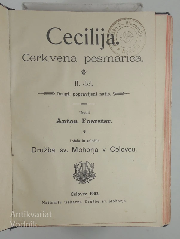 CECILIJA – CERKVENA PESMARICA, uredil Anton Foerster