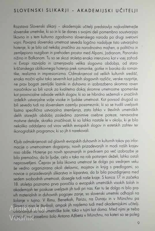 SLOVENSKI SLIKARJI – AKADEMSKI UČITELJI