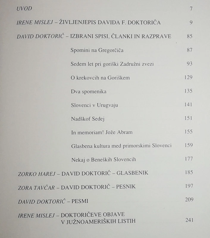 DAVID DOKTORIČ; PRIMORSKI DUHOVNIK MED STARIM IN NOVIM SVETOM