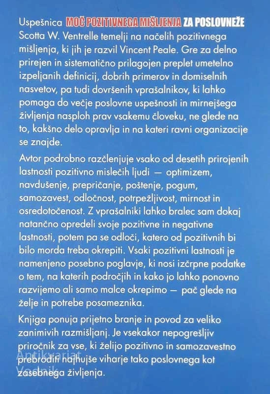 MOČ POZITIVNEGA MIŠLJENJA ZA POSLOVNEŽE, Scott W. Ventrella