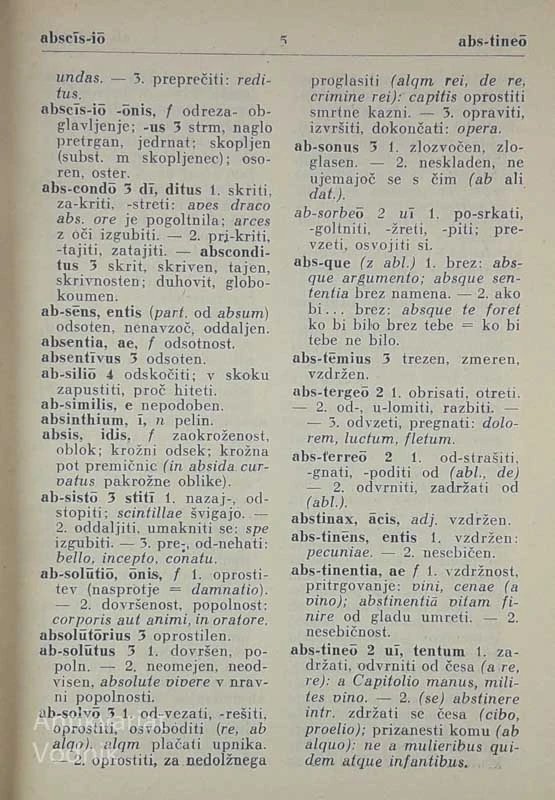 LATINSKO-SLOVENSKI SLOVAR, Fran Bradač