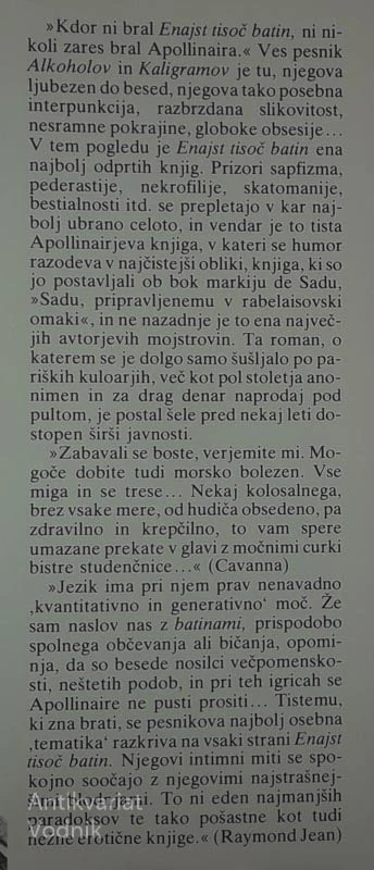 ENAJST TISOČ BATIN / PODVIGI MLADEGA DONJUANA, Guillaume Apollinaire