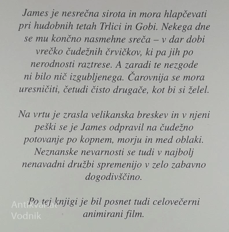 JAMES IN BRESKEV VELIKANKA, Roald Dahl