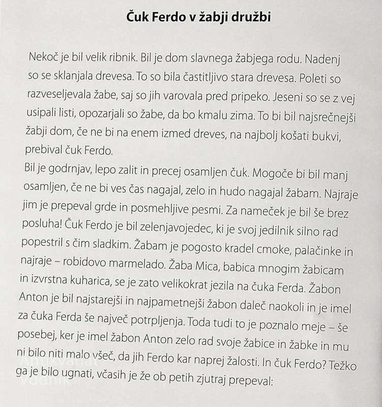 ČUK FERDO V ŽABJI DRUŽBI; PRAVLJICE, Mateja Črv Sužnik