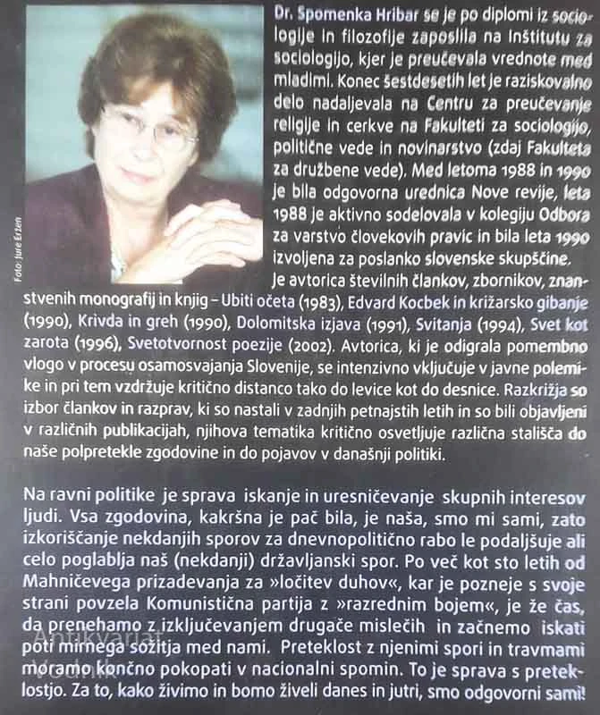 RAZKRIŽJA, Spomenka Hribar