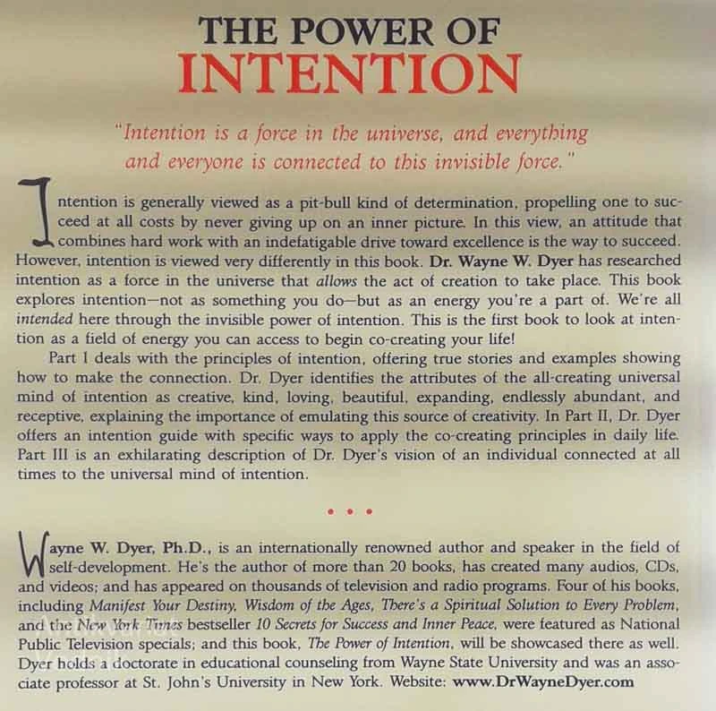 THE POWER OF INTENTION, dr. Wayne W. Dyer
