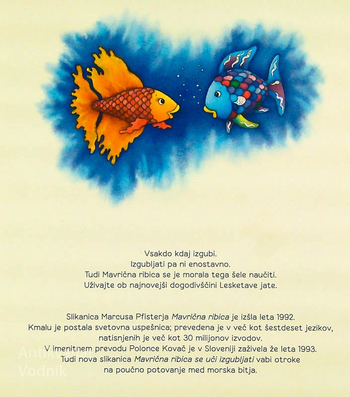 MAVRIČNA RIBICA SE UČI IZGUBLJATI, Marcus Pfister