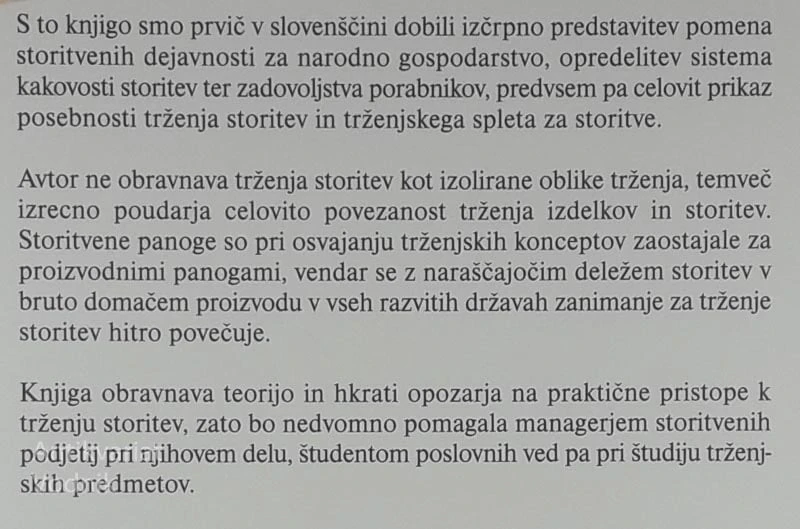 TRŽENJE STORITEV, Dr. Vekoslav Potočnik