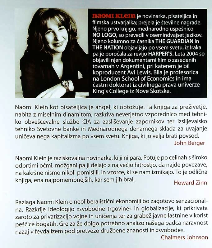 DOKTRINA ŠOKA, Naomi Klein