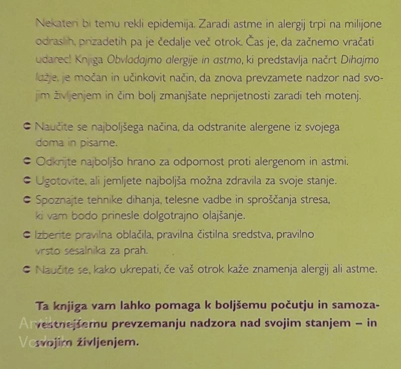 OBVLADAJMO ALERGIJE IN ASTMO akcijski vodnik za lajšanje težav…