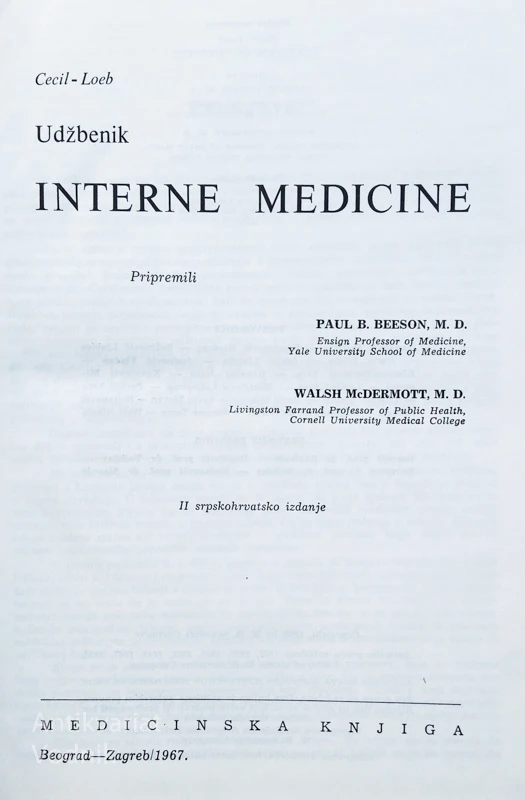 UDŽBENIK INTERNE MEDICINE, Beeson & McDermot, 1. in 2. knjiga