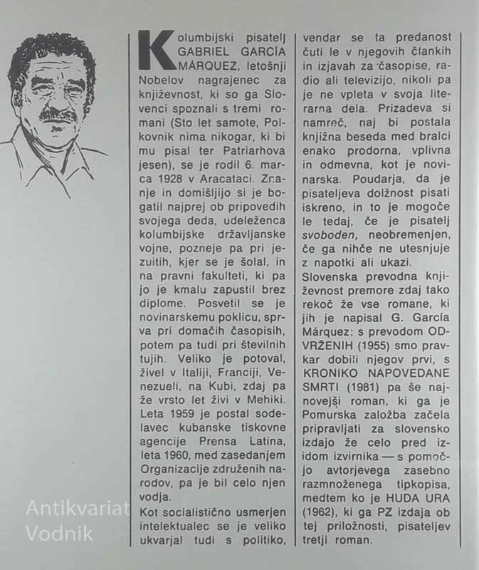ODVRŽENI, Gabriel Garcia Marques