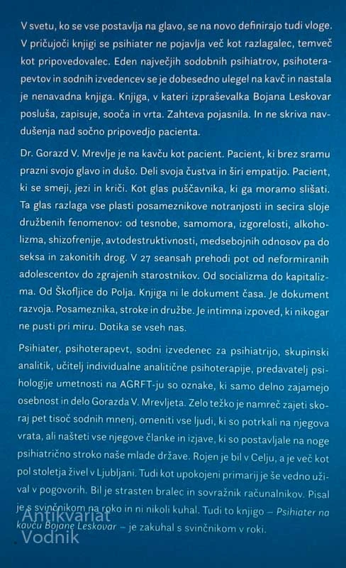 PSIHIATER NA KAVČU BOJANE LESKOVAR, Gorazd V. Mrevlje (zapisala Bojana Leskovar)