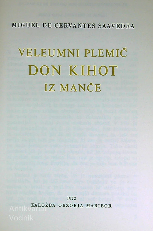 DON KIHOT IZ MANČE, Miguel de Cervantes Saavedra