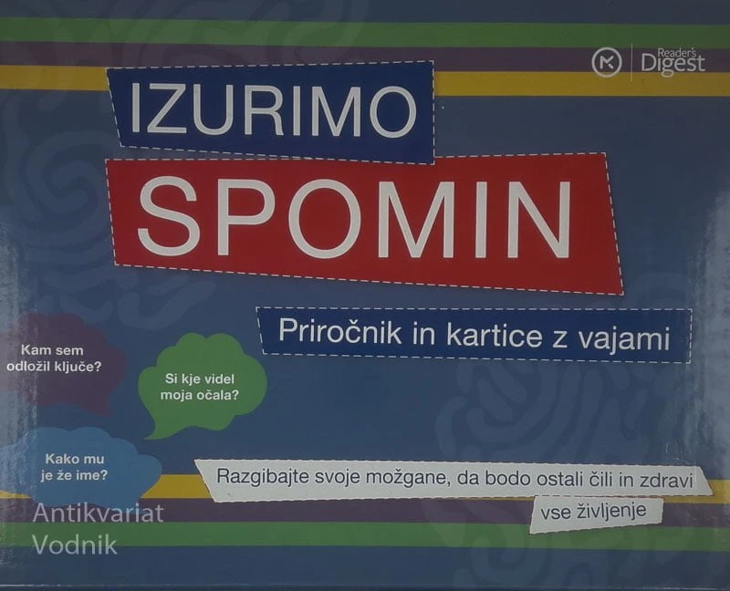 IZURIMO SPOMIN, PRIROČNIK IN KARTICE Z VAJAMI