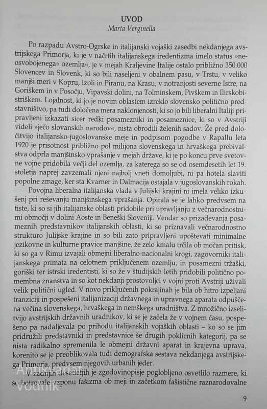 PRIMORSKI UPOR FAŠIZMU 1920-1941, Milica Kacin Wohinz in Marta Verginella