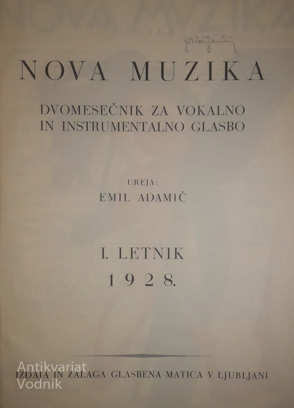 NOVA MUZIKA; 1928-29