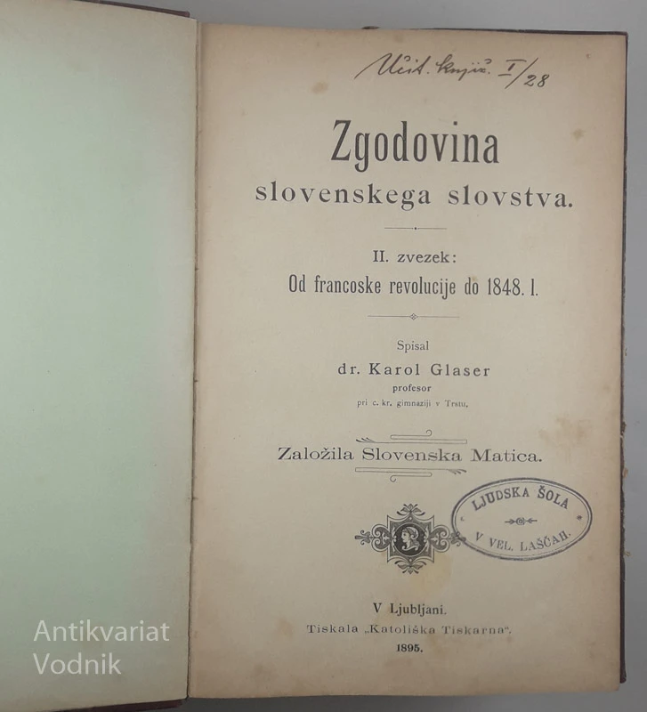 ZGODOVINA SLOVENSKEGA SLOVSTVA, Dr. Karol Glaser
