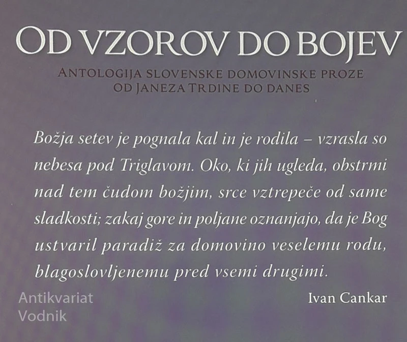 OD VZOROV DO BOJEV, antologija slovenske domovinske proze