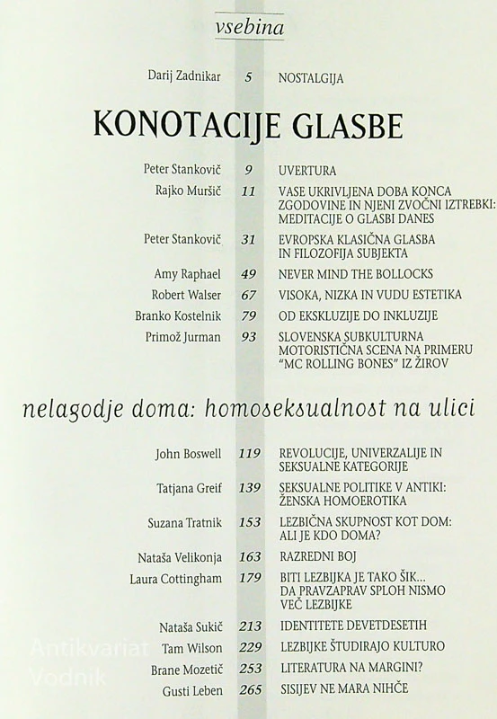 KONTACIJA GLASBE, več avtorjev
