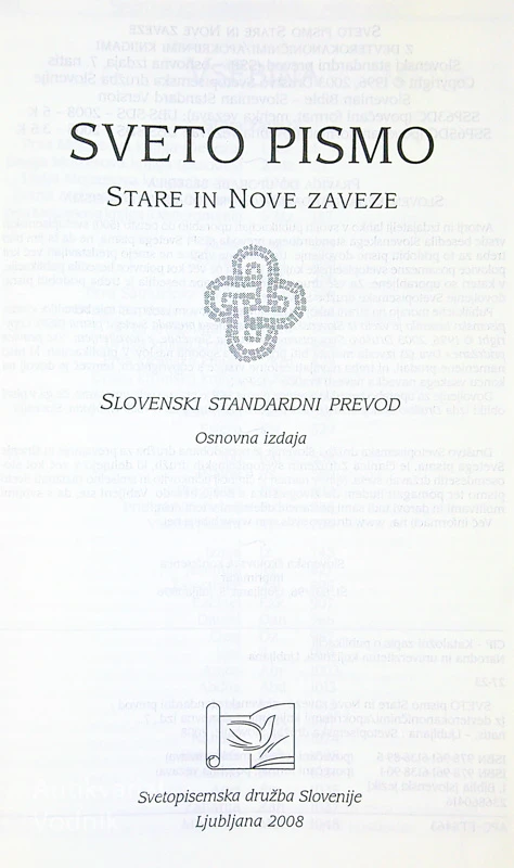 SVETO PISMO (SLOVENSKI STANDARDNI PREVOD)