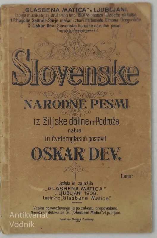 SLOVENSKE NARODNE PESMI iz Ziljske doline in Podroža