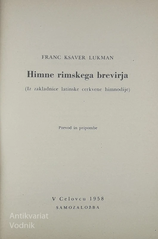 HIMNE RIMSKEGA BREVIRJA, Fr. Ks. Lukman
