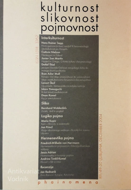 KULTURNOST SLIKOVNOST POJMOVNOST, Phainomena št. 49-50