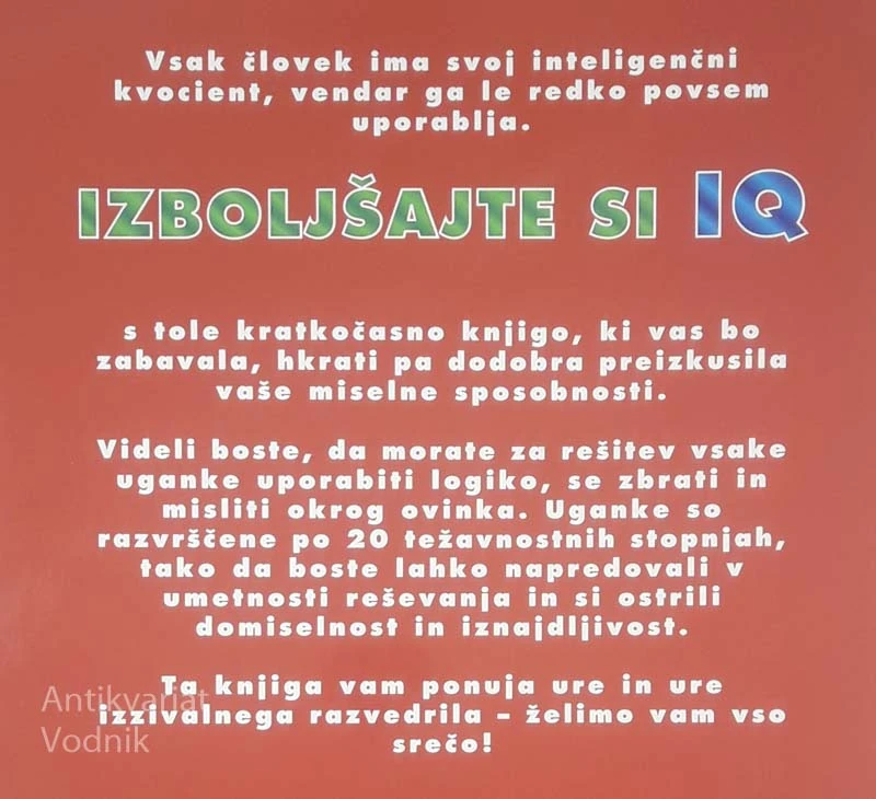UMSKI IZZIV; DOBRIH 500 UGANK ZA VEČJI IQ