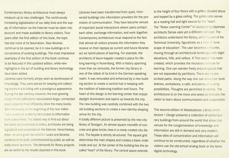 LIBRARY ARCHITECTURE + DESIGN, Manuela Roth