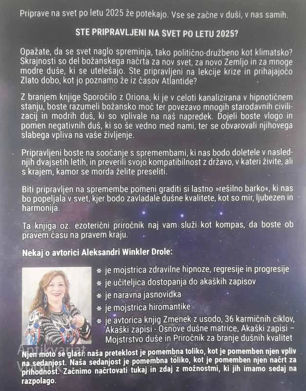 SPOROČILO Z ORIONA; KANALIZIRANA SPOROČILA ZA SVET MED Č. 2025 IN 2045, Aleksandra Winkler Drole