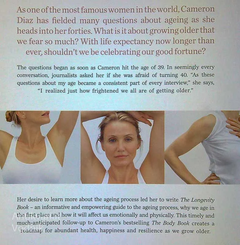 THE LONGEVITY BOOK, Cameron Diaz in Sandra Bark