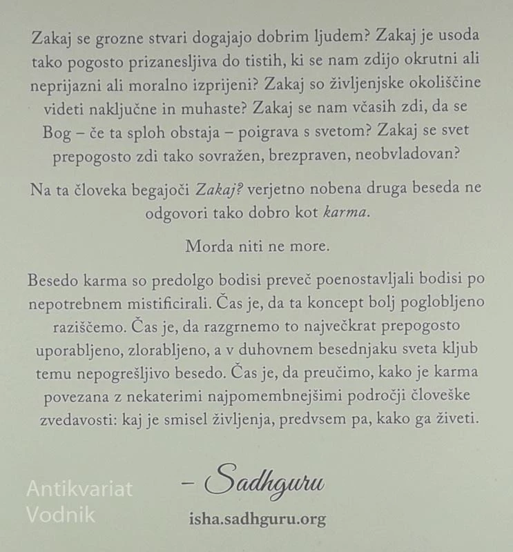 KARMA; JOGIJEV VODNIK, KAKO SI KROJITI USODO, Sadhguru