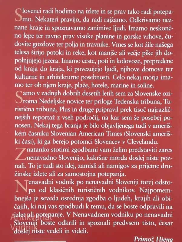 NENAVADNI VODNIK PO NENAVADNI SLOVENIJI, Primož Hieng