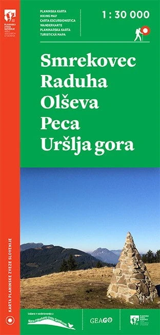 SMREKOVEC, RADUHA, OLŠEVA, PECA, URŠLJA GORA 1:30 000