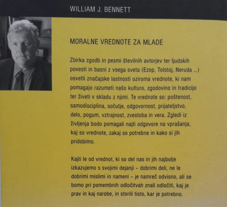 MORALNE VREDNOTE ZA MLADE, William J. Bennett