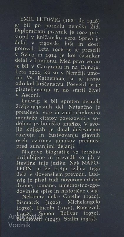 NAPOLEON, Emil Ludwig