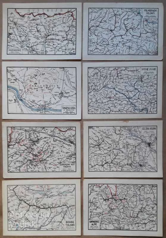 Planinske karte, slovensko pogorje, 14 kart