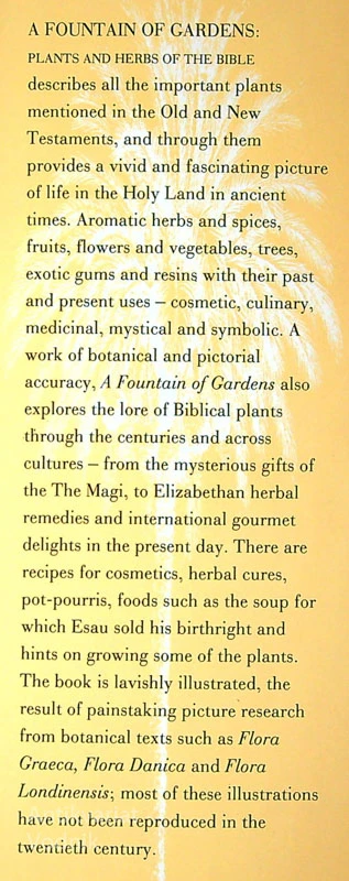 A FOUNTAIN OF GARDENS; PLANTS AND HERBS OF THE BIBLE, Wilma Paterson