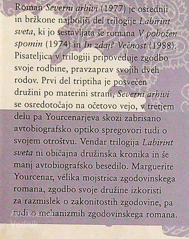 SEVERNI ARHIVI, Marguerite Yourcenar