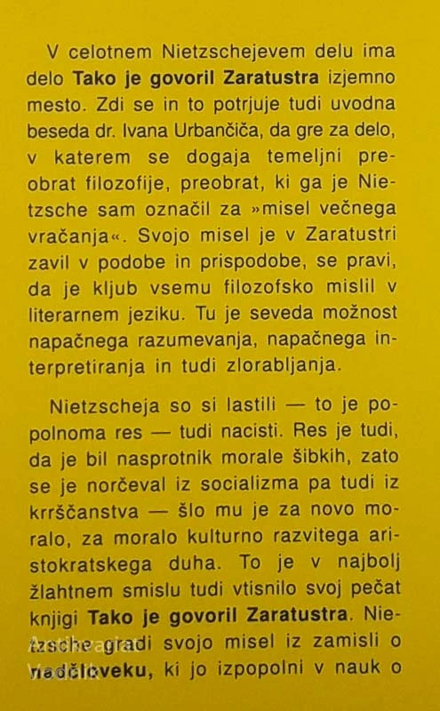TAKO JE GOVORIL ZARATUSTRA, Friedrich Nietzsche