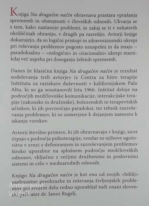 NA DRUGAČEN NAČIN; NAČELA DEFINIRANJA IN REŠEVANJA PROBLEMOV
