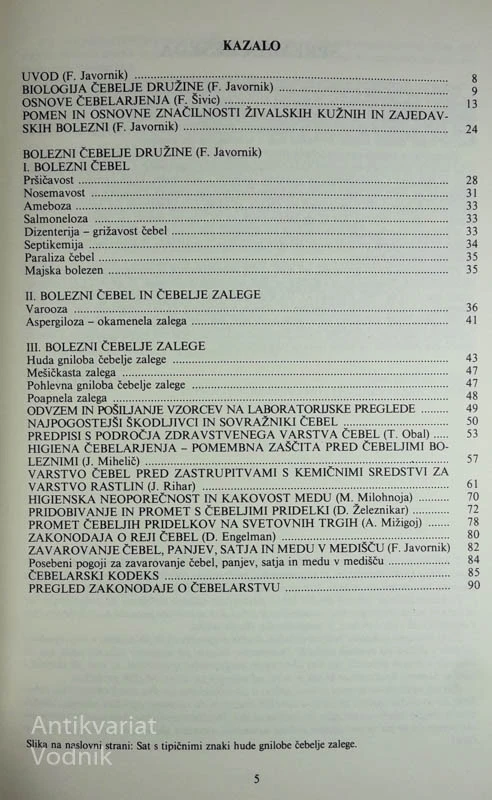 ZDRAVSTVENO VARSTVO ČEBEL, PRIROČNIK ZA ČEBELARJE