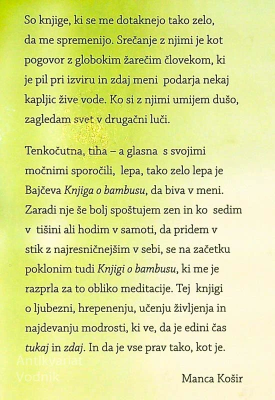 KNJIGA O BAMBUSU, Vladislav Bajac